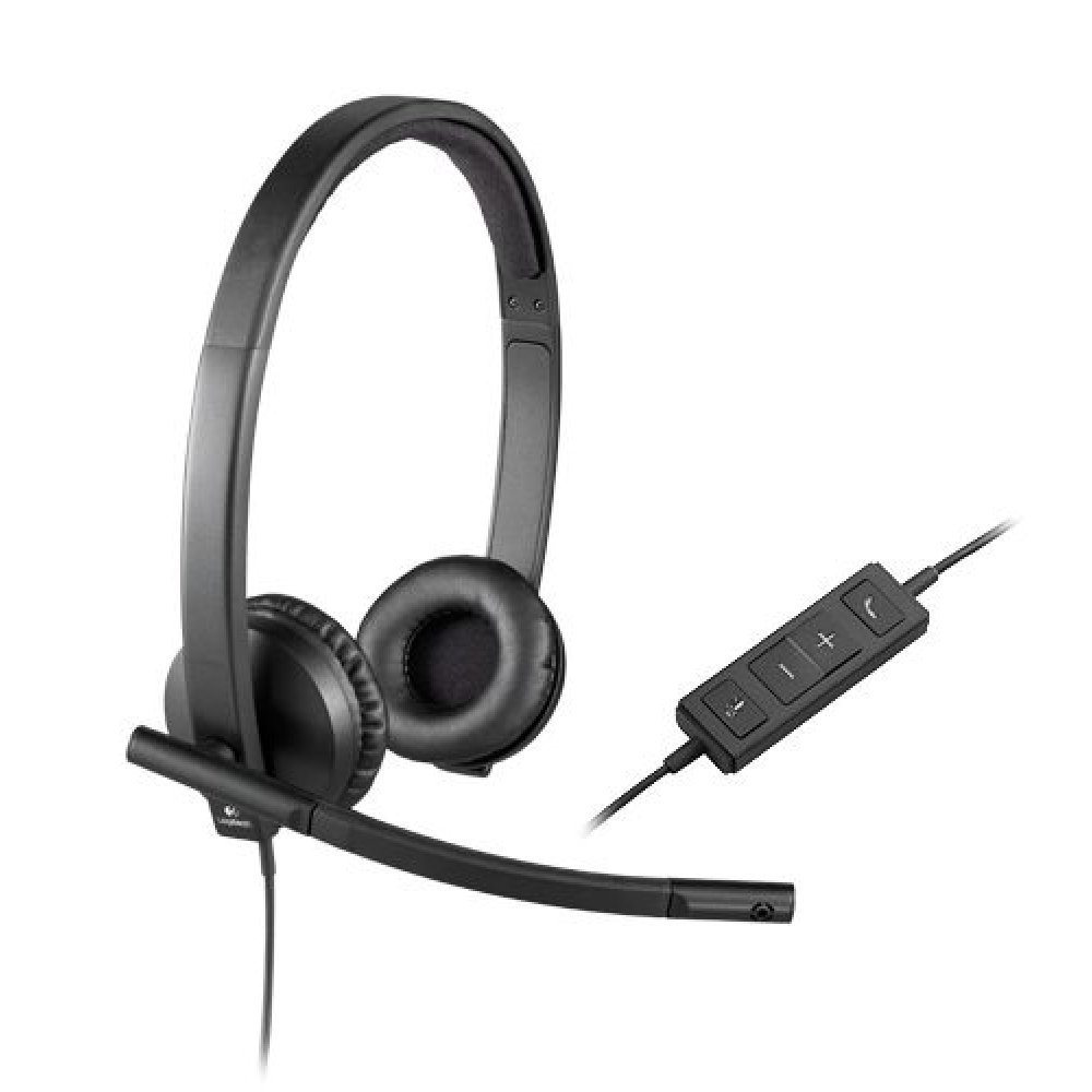 Logitech H570e Wired Headset Stereo Headphones with Noise-Cancelling Microphone USB in-Line Controls with Mute Button Indicator LED PC/Mac/Laptop - Black - Auricular - en oreja - cableado - USB - Certificado para Skype Empresarial con certificación Lync 2 - Imagen 8