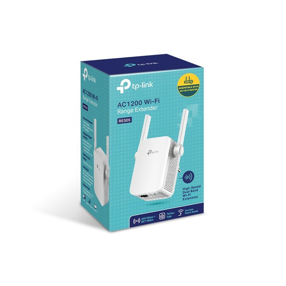 TP-Link AC1200 Wi-Fi Range Extender RE305 - Wi-Fi range extender - Wi-Fi 5 - 2.4 GHz, 5 GHz