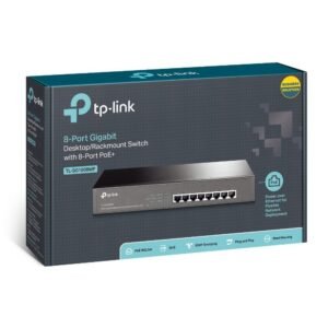 TP-Link TL-SG1008MP - Conmutador - sin gestionar - 8 x 10/100/1000 (PoE+) - sobremesa montaje en rack - PoE+ (126 W)