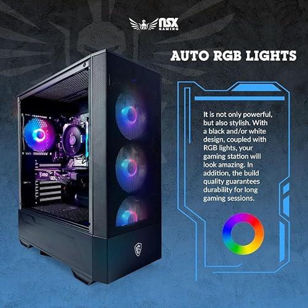 PC Gamer NSX Raptor Desktop - AMD Ryzen 7 5700G, 16GB RAM DDR4 3600MHz, SSD NVMe 512GB, WiFi, RGB - Imagen 5