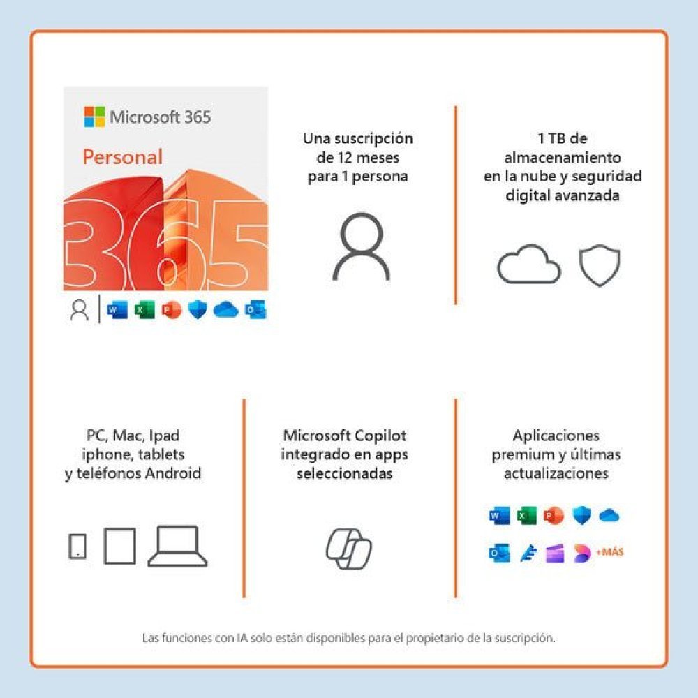 Microsoft 365 Personal - Subscription - Windows - PK Lic 1YR Online LatAm ONLY E - Imagen 2