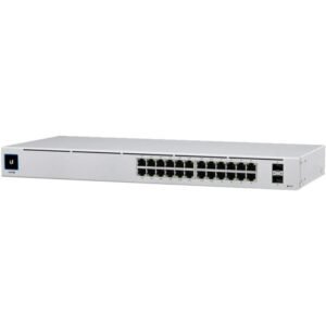 Switch Administrable Ubiquiti UniFi USW-24-POE de 24 Puertos Gigabit (16 PoE+ 95W) y 2 Puertos SFP L2