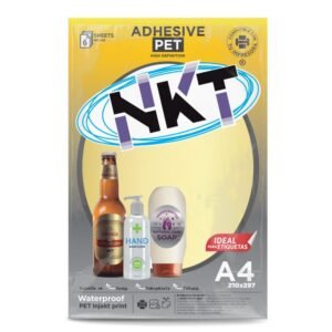 PAPEL ADHESIVO A4 DORADO GLOSSY /6H EMPLASTICADO, 210x297