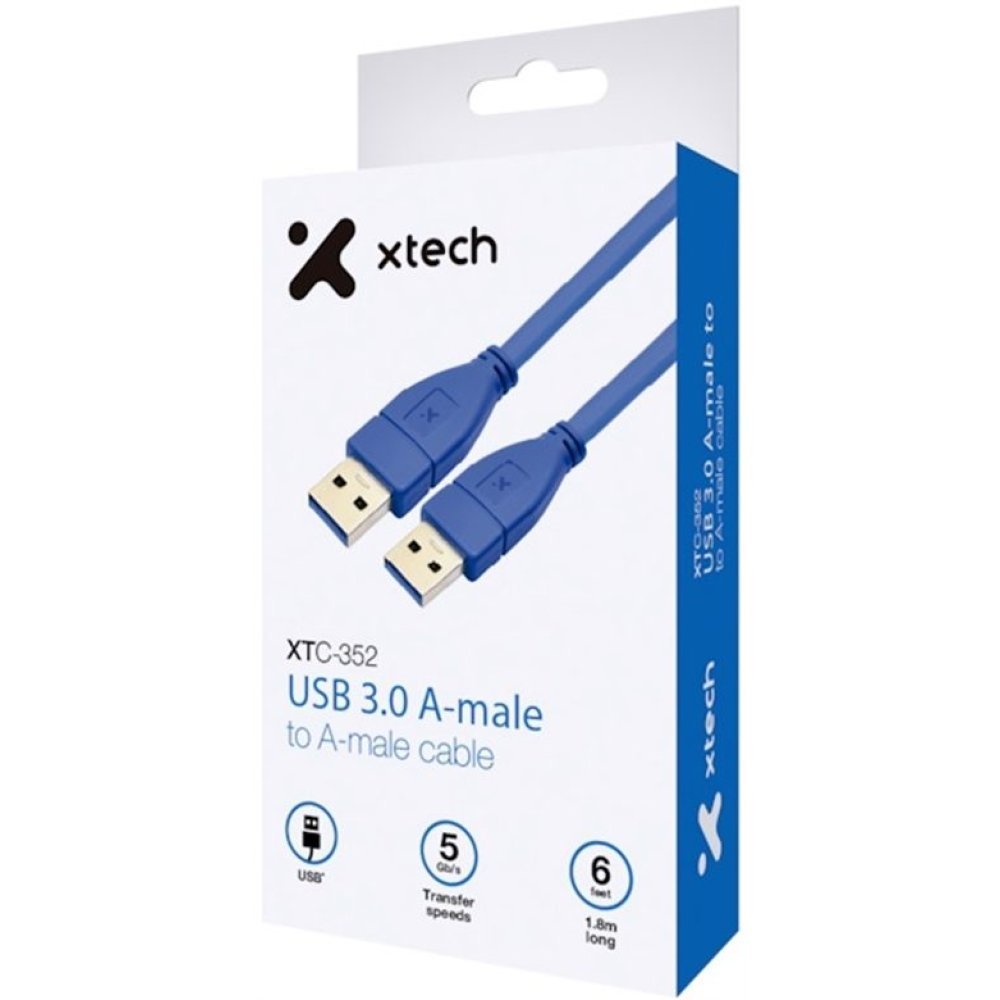 Xtech - USB cable - Blue - 6ft USB 3.0 cable - Imagen 4