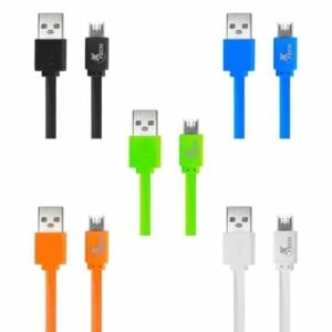 Xtech XTG-231 - Cable USB - USB (M) a Micro-USB tipo B (M) - USB 2.0 - 5 V - 2.4 A - 1 m - plano - negro, blanco, azul, verde, naranja (paquete de 10)