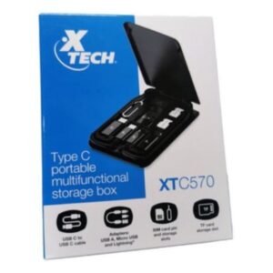 Xtech - USB type C Cable Kit - 24 pin USB-C - USB type C w adpt USB A - Micro USB - Lightning - 29 cm - Black - XTC-570