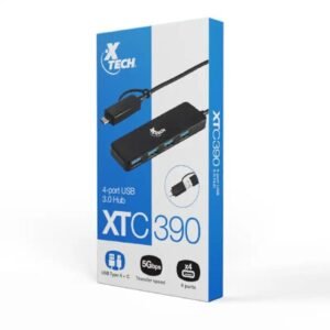 Xtech - Hub - 4 puertos - USB 3.0 XTC-390