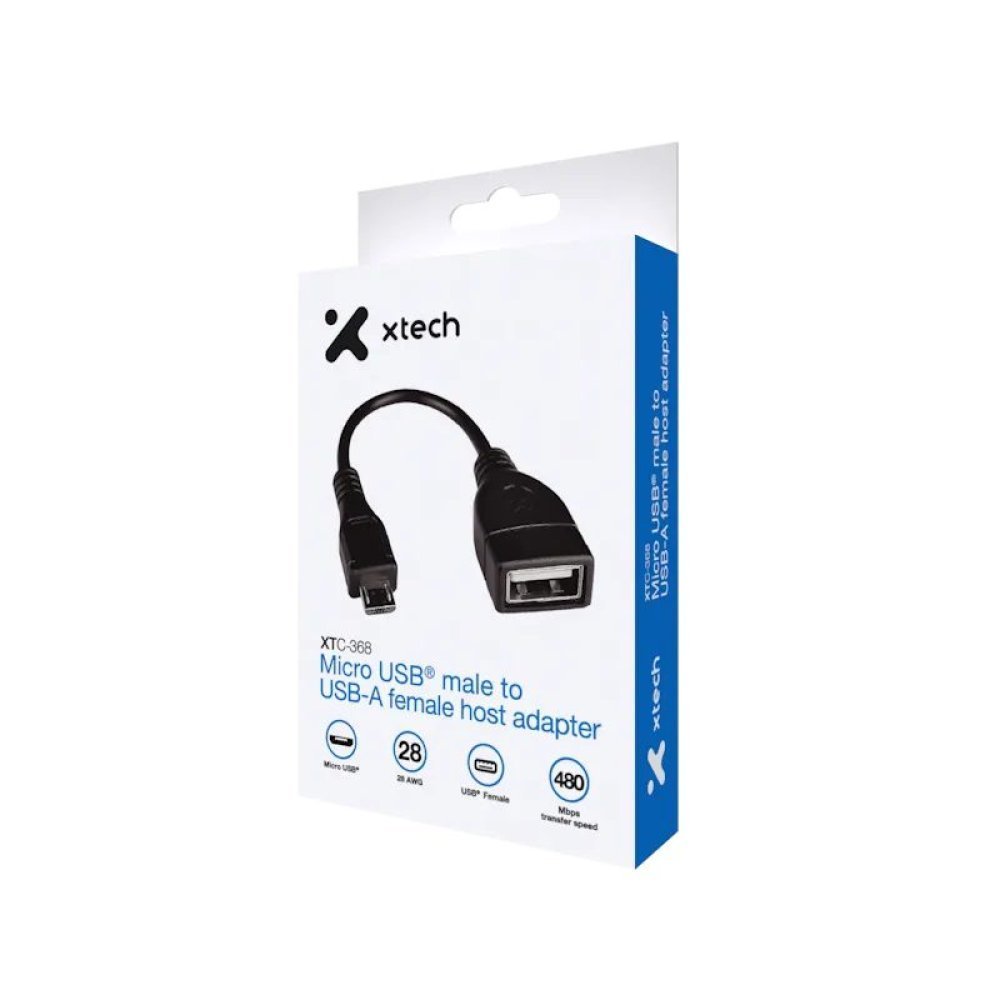 Xtech - USB cable - 5 pin Micro-USB Type B - 4 pin USB Type B - Black - XTC-368 - Imagen 3