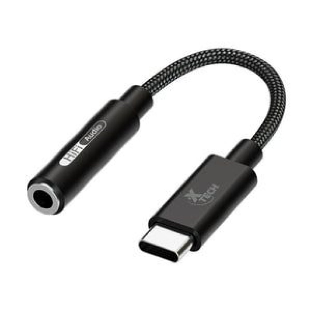 Xtech - Headphone Jack Adapter - 24 pin USB-C - 3.5mm TRRS - 10 cm - Black - USB-C (M) to 3.5 mm(f) XTC-509 - Imagen 2