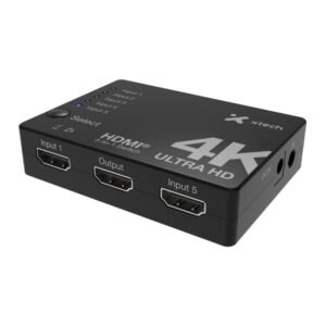 Xtech - 5-port to 1 HDMI switch - 4KUHD w remote control XHA-430