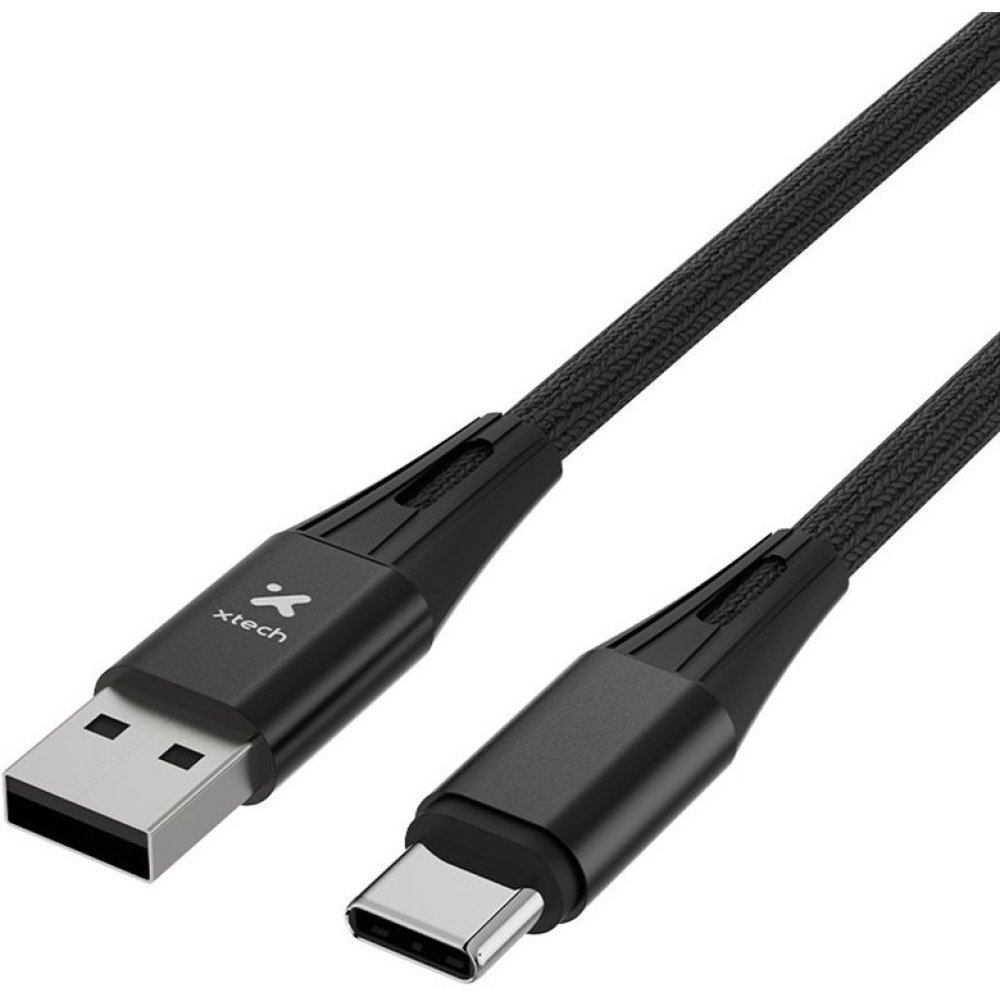 Xtech - USB cable - 4 pin USB Type A - 24 pin USB-C - 1.8 m - Black - Braided-XTC-512