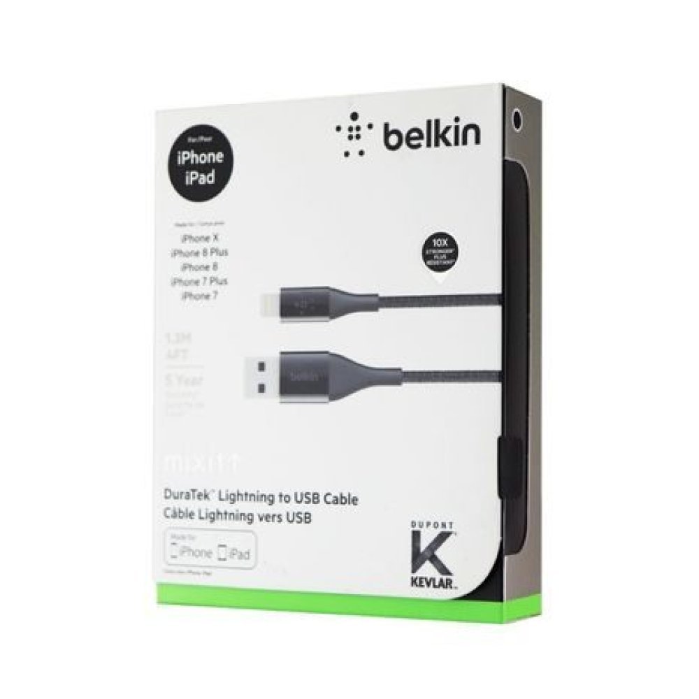 Belkin BOOST CHARGE - Lightning cable - Lightning male to USB male - 1 m - black - for Apple 10.5-inch iPad Pro; 12.9-inch iPad Pro (2nd generation); iPhone 11, 11 Pro, 11 Pro Max, 8, XR, XS, XS Max - Imagen 2