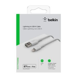Belkin BoostCharge - Cable Lightning - Lightning macho a USB macho - 2 m - blanco