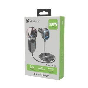 Klip Xtreme KCC-100 - Car power adapter - 100 Watt - 4x 24pin USB-C / 2x 9pin USB-A - Cellular phone / Tablet - Car - Para Smartphones, tablets, small devices