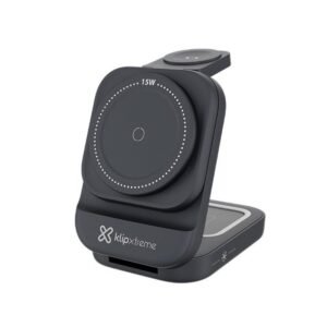 Klip Xtreme KDC-150 - Charging stand / battery charger - 15 Watt - 24 pin USB-C - Cellular phone / Wireless earbuds / Apple AirPods / Apple Watch - Wireless - Para Smartphones