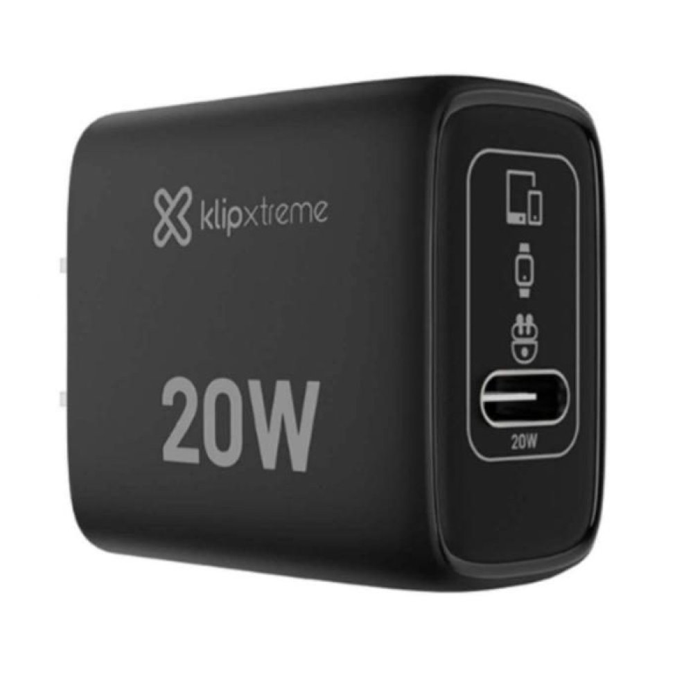 Klip Xtreme - Power converter / charger - 20 Watt - 24 pin USB-C - Cellular phone / Tablet - Wall - Para Smartphones, tablets, small devices - Imagen 2