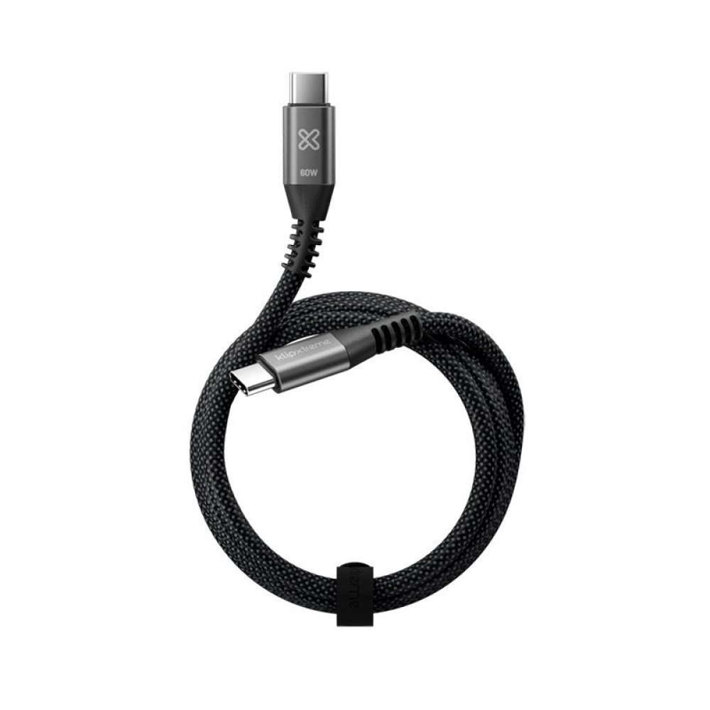 Klip Xtreme - USB cable - 24 pin USB-C - 3 m - Black - 60W Braided Fast charging - Imagen 3