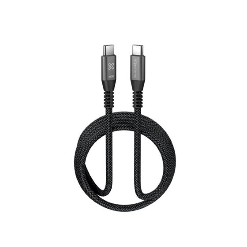 Klip Xtreme - USB cable - 24 pin USB-C - 1.8 m - Black - 100W Braided Fast charging - Imagen 3