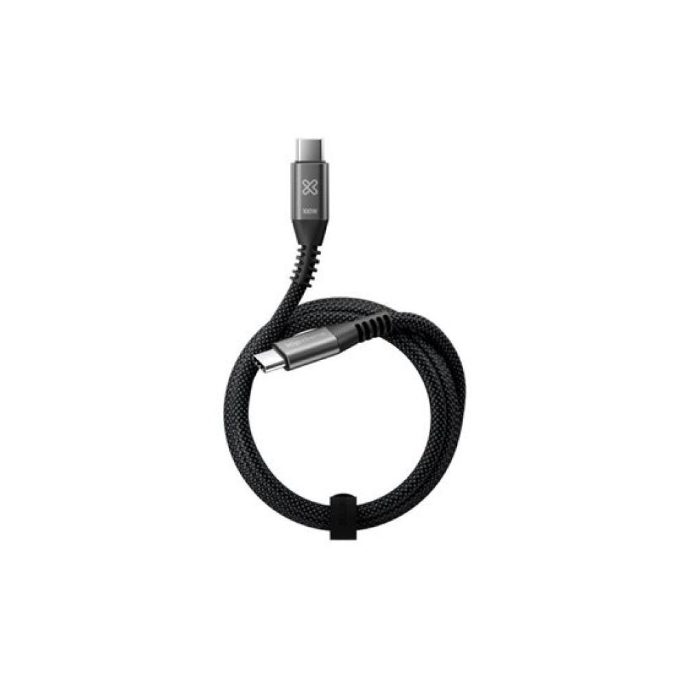 Klip Xtreme - USB cable - 24 pin USB-C - 3 m - Black - 100W Braided Fast charging - Imagen 4