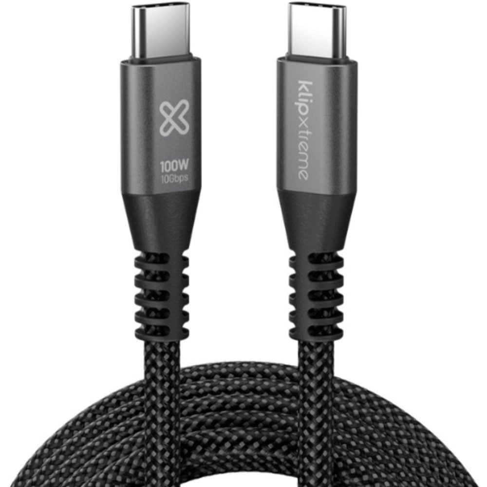 Klip Xtreme - USB cable - 24 pin USB-C - 3 m - Black - 100W 10Gbps Braided Fst Charg - Imagen 3