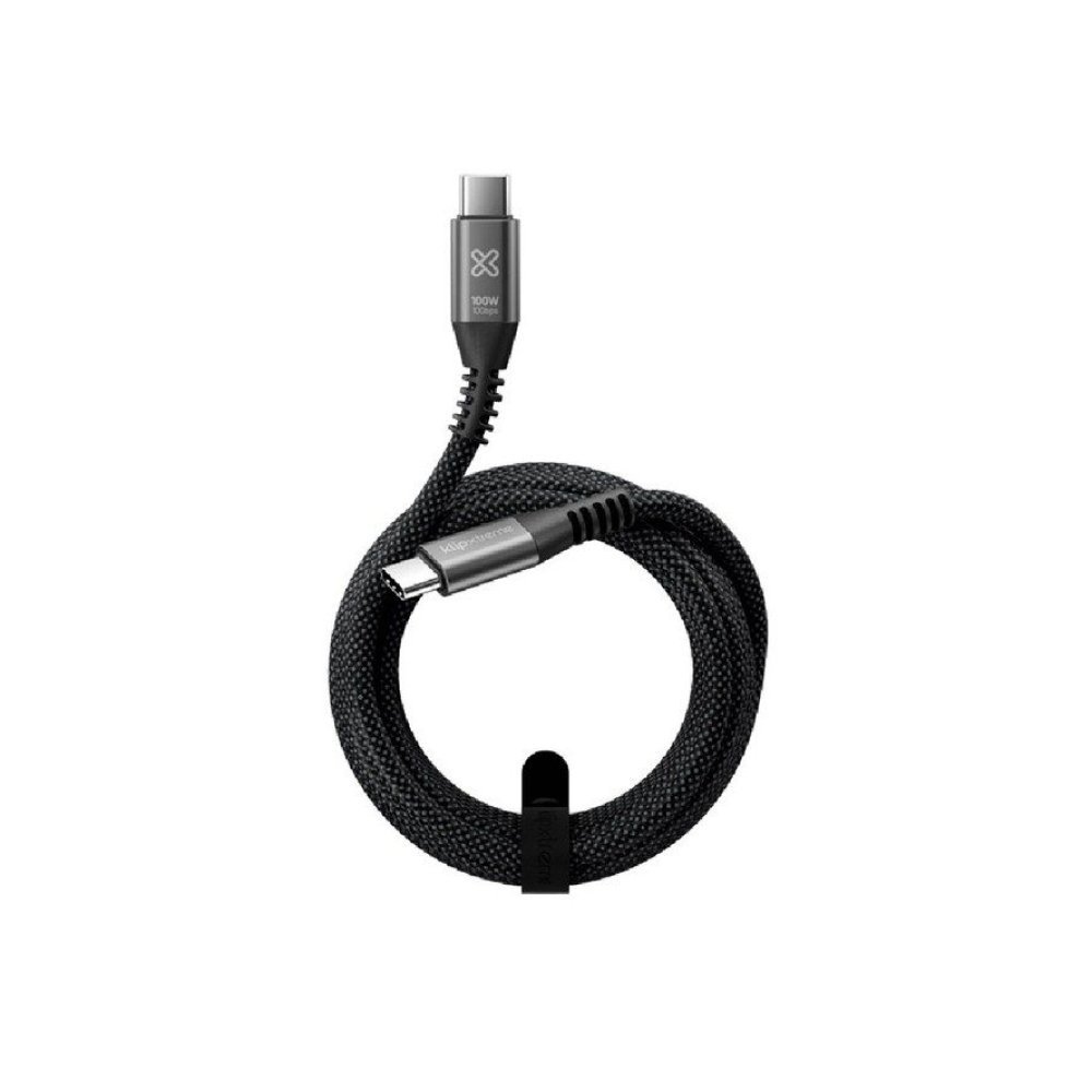Klip Xtreme - USB cable - 24 pin USB-C - 3 m - Black - 100W 10Gbps Braided Fst Charg - Imagen 4