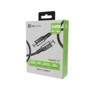 Klip Xtreme - USB cable - 24 pin USB-C - 1.8 m - Black - 240W Braided Fast Charging
