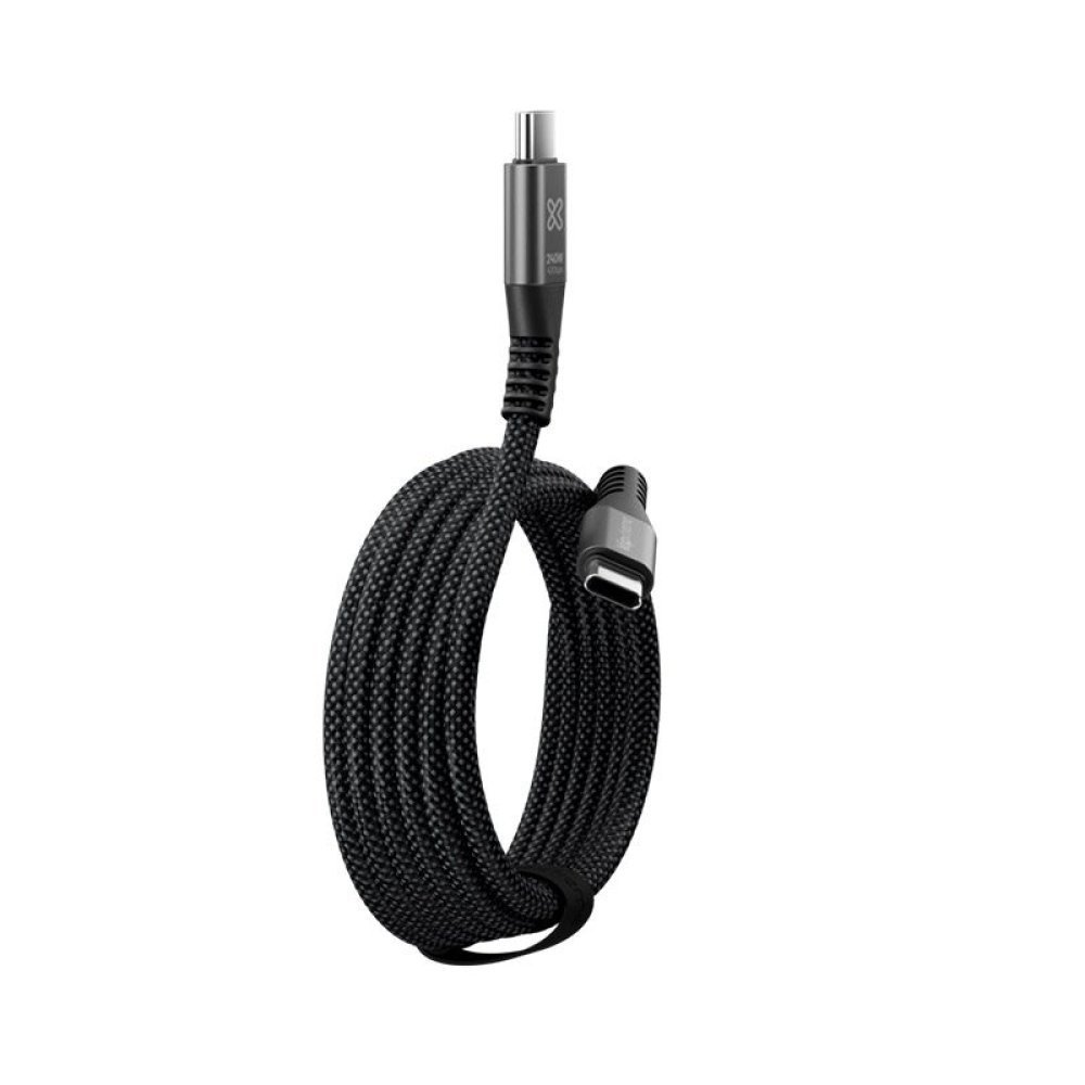 Klip Xtreme - USB cable - 24 pin USB-C - 1.8 m - Black - 240W 40Gbps Braided Fast Charg - Imagen 4