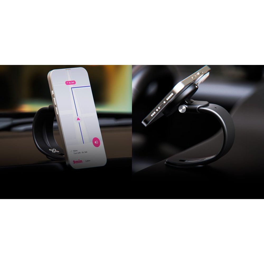 Klip Xtreme - Car wireless charging holder - 15 Watt - 24 pin USB-C - Cellular phone / Wireless earbuds / Apple AirPods / Apple Watch - Wireless - Para Smartphones - Foldable Velcro - Imagen 2