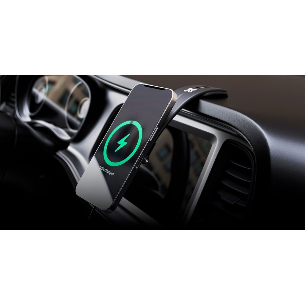 Klip Xtreme - Car wireless charging holder - 15 Watt - 24 pin USB-C - Cellular phone / Wireless earbuds / Apple AirPods / Apple Watch - Wireless - Para Smartphones - Foldable Velcro - Imagen 4