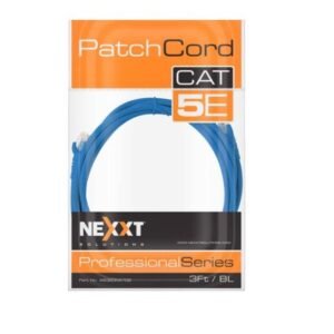 Nexxt - Cable de interconexión - RJ-45 (M) a RJ-45 (M) - 90 cm - UTP - CAT 5e - moldeado, trenzado - azul