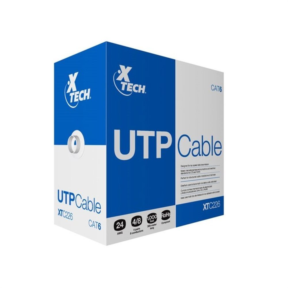 Xtech - Network cable - Unshielded twisted pair (UTP) - 305 m - Gray - CAT6 24 AWG XTC-226 - Imagen 3