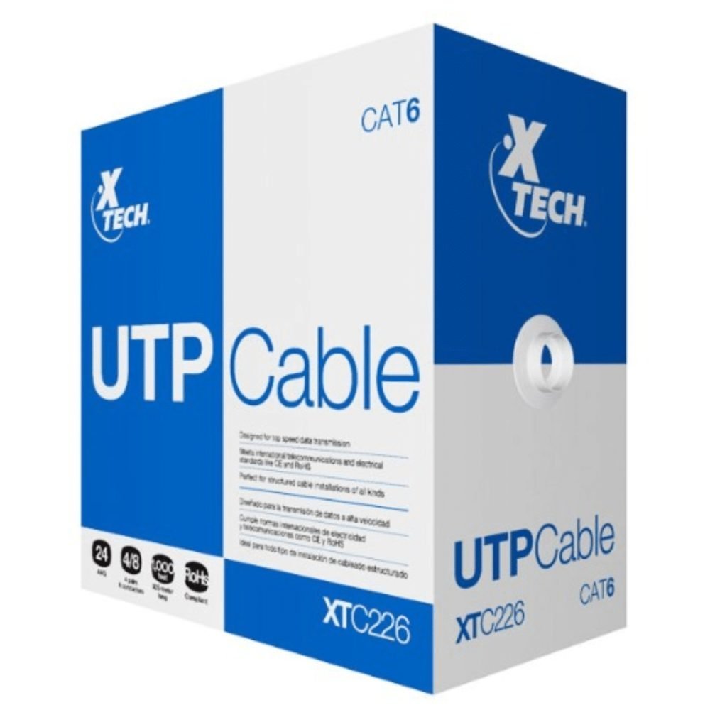 Xtech - Network cable - Unshielded twisted pair (UTP) - 305 m - Gray - CAT6 24 AWG XTC-226 - Imagen 4