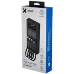 Xtech XPB-200 - Solar Power Bank - 24 pin USB-C / 4 pin USB Type A / 5 pin Micro-USB Type A - 24 pin USB-C / 4 pin USB Type A / 5 pin Micro-USB Type A - Lithium ion polymer - Para Universal - built-in charg cables20,000mAh