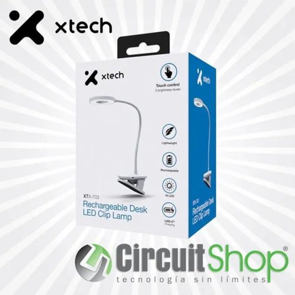 Xtech - Rechargeable Desk LED Clip Lamp - XTA-703 - Imagen 4