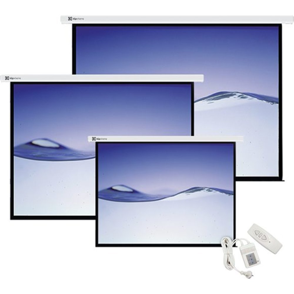 Klip Xtreme KPS-502 - Pantalla de proyección - instalable en el techo, instalable en pared - motorizado - 100" (254 cm) - 4:3 - Matte White - blanco - Imagen 3