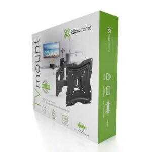 Klip Xtreme KPM-875 - Kit de montaje (placa de contacto, soporte para montaje en pared, brazo oscilante doble) - para pantalla plana - acero con recubrimiento en polvo - negro - tamaño de pantalla: 13"-46" - interfaz de montaje: hasta 400 x 400 mm