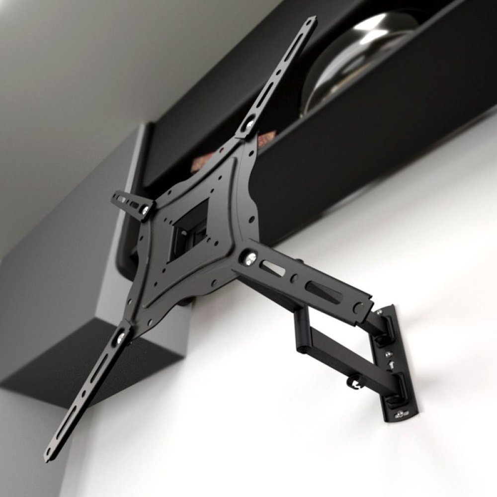Klip Xtreme KPM-875 - Kit de montaje (placa de contacto, soporte para montaje en pared, brazo oscilante doble) - para pantalla plana - acero con recubrimiento en polvo - negro - tamaño de pantalla: 13"-46" - interfaz de montaje: hasta 400 x 400 mm - Imagen 3