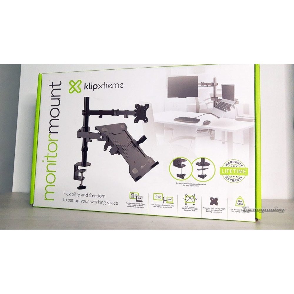 Klip Xtreme - Desktop to monitor mounting kit - x1 -Laptop Mount 32" - Imagen 3