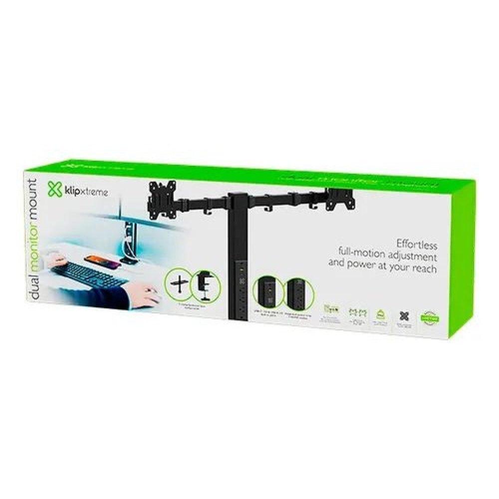 Klip Xtreme - Desktop to monitor mounting kit - With power strip - Imagen 4