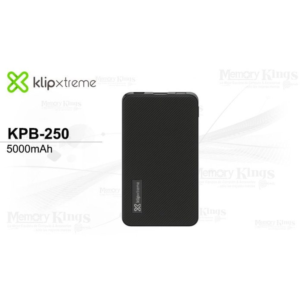 Klip Xtreme - Power bank - 24 pin USB-C / 5 pin Micro-USB Type B - 24 pin USB-C / 9 pin USB Type A - Lithium polymer - Para Smartphones - 5.000 mAh - Imagen 4