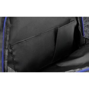 Xtech XTB-211 Mochila para laptop- 15.6" - Poliéster - Color Negro con detalles en azul - Bolsillo frontal para accesorios con organizador interior - Bolsillo de malla laterales