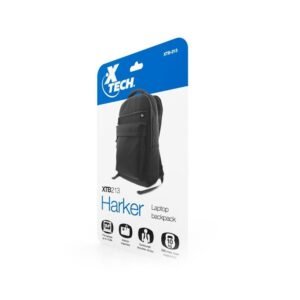Xtech Harker XTB-213 Mochila para laptop - 15.6" - Nylon y Poliéster - Color Negro - Organizador de accesorios interior - Bolsillo frontal con cierre para accesorios - Tirantes acolchados