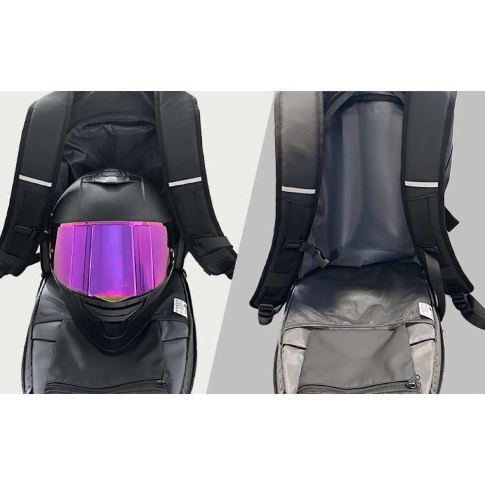 Xtech - Motorcycle Helmet Backpack - 15.6" - 900D polyester - All black - Capacity up to 35L XTB-520 - Imagen 3