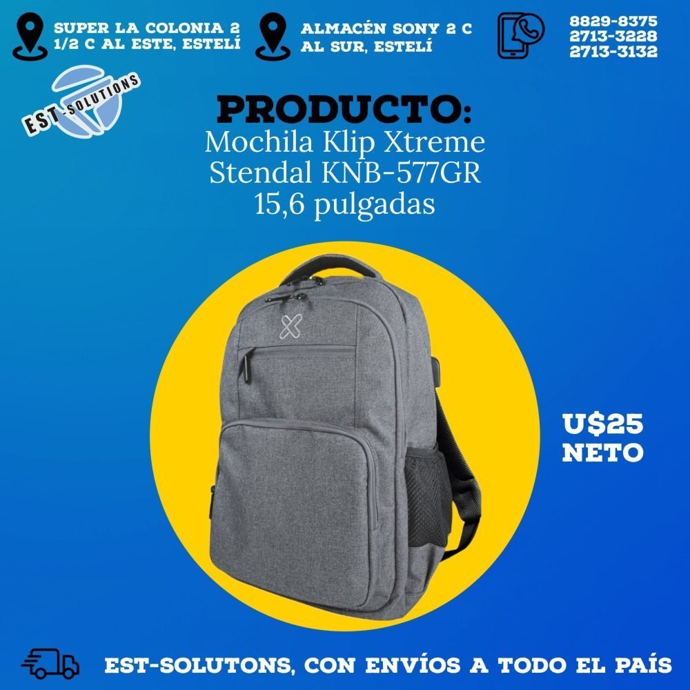 Klip Xtreme - Notebook carrying backpack - 15.6" - Polyester - Gray - KNB-577GR - Imagen 4