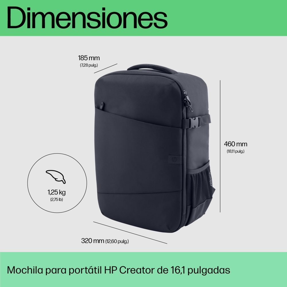 HP - Edición Creator - mochila para transporte de portátil - 16.1" - azul marino oscuro - para OMEN Transcend by HP Laptop 16; Victus by HP Laptop 15; Laptop 15; Pavilion x360 Laptop - Imagen 7