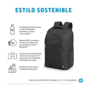HP Professional - Mochila para transporte de portátil - 17.3" - forro interior azul atlántico - para OMEN Transcend by HP Laptop 16; Victus by HP Laptop 15; Laptop 15; Pavilion x360 Laptop