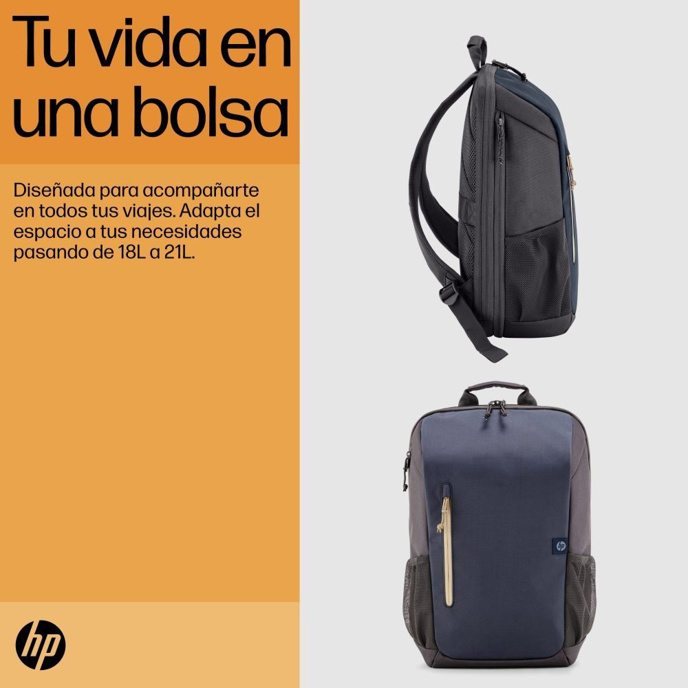 HP Travel - Mochila para transporte de portátil - hasta 15,6" - noches azules - para Victus by HP Laptop 15; Laptop 14, 15, 15s; Pavilion x360 Laptop - Imagen 7
