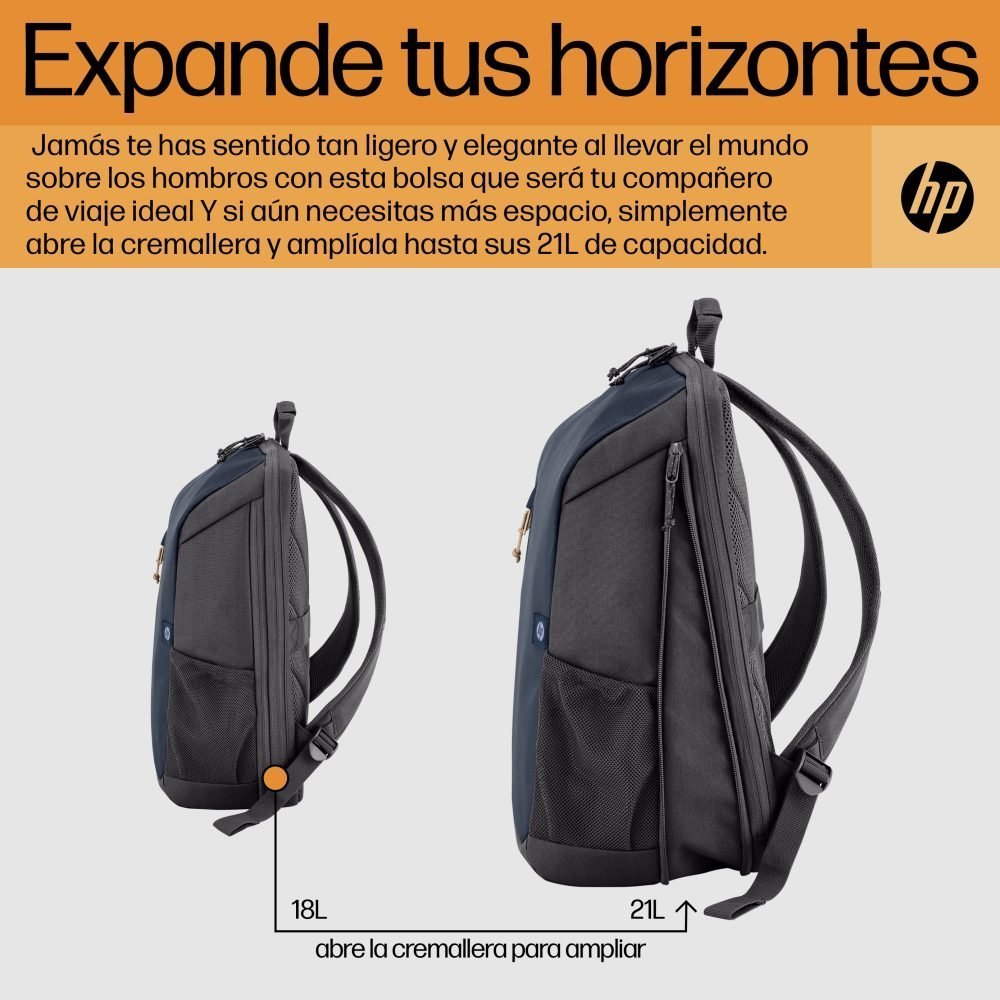 HP Travel - Mochila para transporte de portátil - hasta 15,6" - noches azules - para Victus by HP Laptop 15; Laptop 14, 15, 15s; Pavilion x360 Laptop - Imagen 10