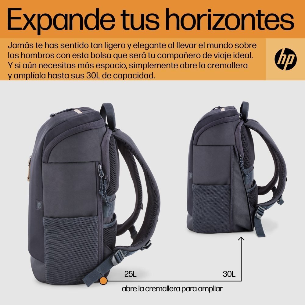 HP Travel - Mochila para transporte de portátil - hasta 15,6" - hierro forjado - para Victus by HP Laptop 15; Laptop 15, 15s; Pavilion x360 Laptop; Pro x360 - Imagen 9