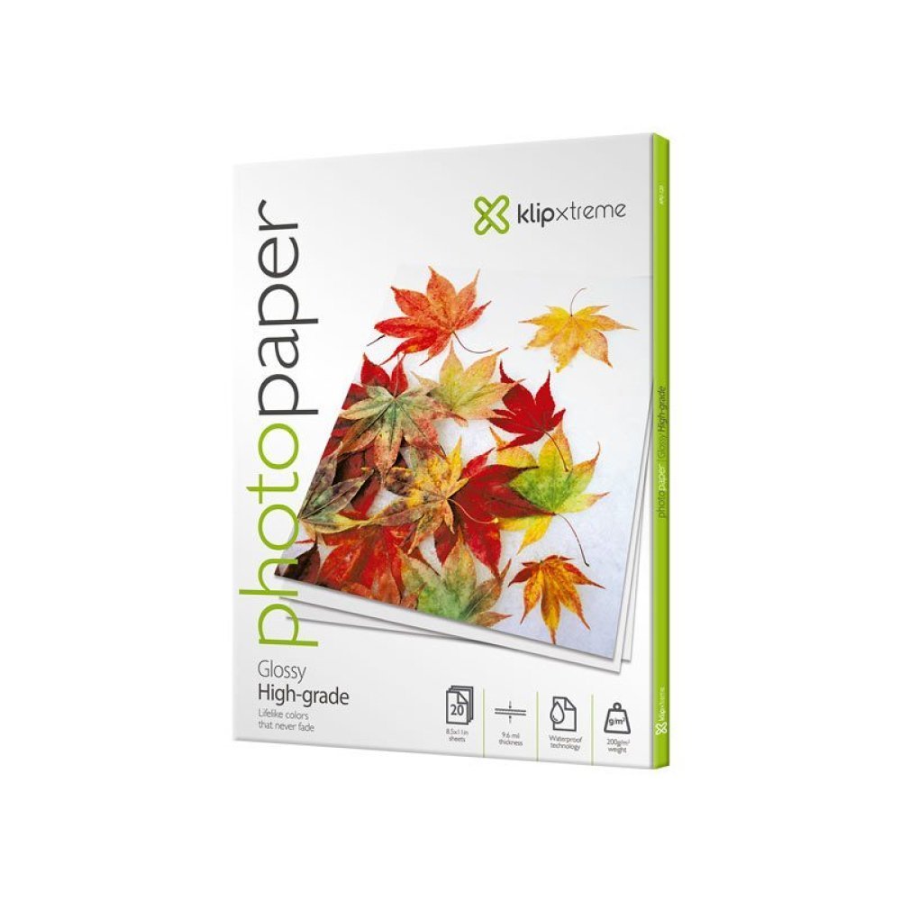 Klip Xtreme KPG-120 - Brillante - ANSI A (Letter) (216 x 279 mm) - 200 g/m² - 20 hoja(s) papel fotográfico brillante - Imagen 2